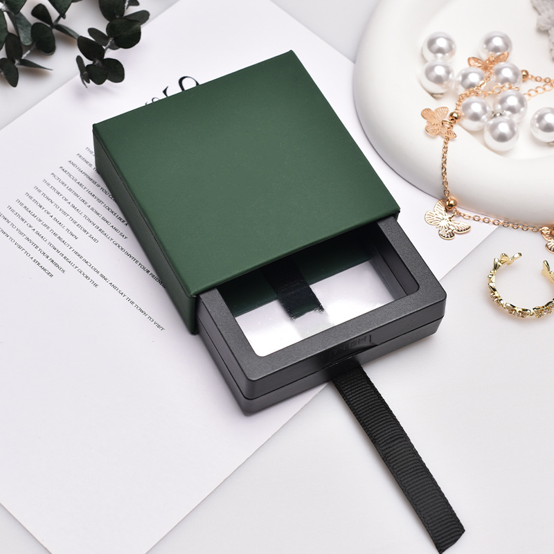 Boîte de tiroir vert foncé + boîte intérieure