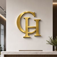 Lettres dimensionnelles en métal pour mur d'accentuation de réception d'hôtel, enseigne de marque hôtelière en acier inoxydable