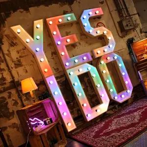 Big Decorative LOVE Maruqee Letters Marquee Number Invitation Letters LED Bulb Sign For Wedding