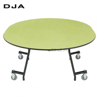 Table à manger moderne pliante et mobile pour cantine scolaire pieds peints en chrome panneau MDF de 18mm d'épaisseur meubles de restaurant garantie de 15 ans