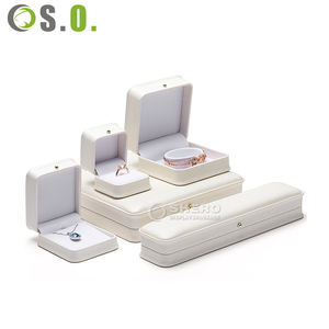 Caja de Joyería Cuadrada de Lujo Personalizada de Alta Calidad, con Diseño Repujado, Caja Azul de PU para Collar y Anillo - Product Image 2