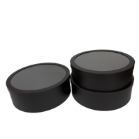 Einfarbiges Rundes Karton-Schachtel-Set (3 Stück) mit Transparentem PVC-Deckel – Große Blumenbox, Großer Runder Geschenke-Eimer