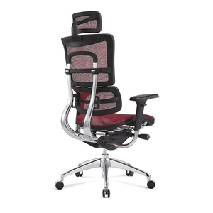 Factory Sales Luxury Executive Office Chair High Back Lumbar Support <b>Red</b> Swivel Ergonomic Mesh Adjustable Modern Metal Fabric - Product Image 5