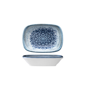 ชามทรงสี่เหลี่ยมบลูโวยาจ 12.5 × 9 ซม. ลายพิมพ์ดิจิตอลบนเซรามิกนิวโบนไชน่า - Product Image 1