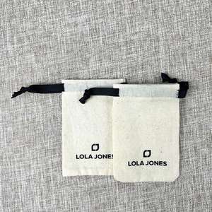 Jiamao Recyclable Cotton Canvas Pouch <b>Bag</b> with <b>Strings</b> for Candle - Product Image 1