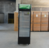 360L Single Door Commercial Beverage Cooler Vertical Drink Fridge for Displaying Cold Drinks Store Refrigerator Cabinet