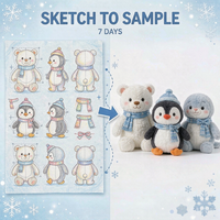 Peluche d'animal arctique personnalisée de haute qualité, poupée en peluche de dessin animé OEM pour la promotion de marque, cadeau pour enfants et souvenir du musée polaire