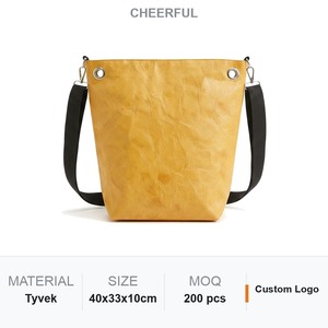 Bolsa de Hombro Grande Personalizada de Tyvek para Mujer, 40x33x10cm, Asa Superior, Logotipo Personalizado, Impresión a Color, OEM, Venta al Por Mayor, Regalo Corporativo - Product Image 1