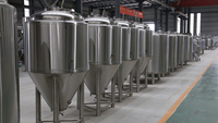 Cuve de fermentation conique pour bière artisanale HG 1000L avec système de contrôle PLC automatique et moteur – Nouveau