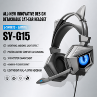 Casque de jeu filaire SY-G15, son cinéma 3D HiFi, haut-parleur puissant de 40 mm, micro à suppression du bruit pour PC, PS4 Pro, console PS5