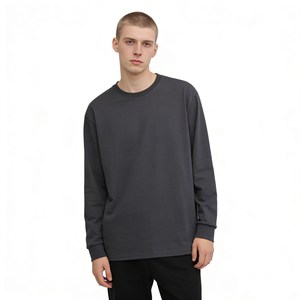 <span class=keywords><strong>เสื้อ</strong></span><span class=keywords><strong>ยืด</strong></span>แขนยาวผ้าฝ้ายหนา 260 กรัม สำหรับฤดูใบไม้ผลิและฤดูใบไม้ร่วง แบบยูนิเซ็กซ์ สีพื้นเรียบง่าย คอกลม ใส่เป็นเสื้อตัวในได้ ใส่สบาย - Product Image 5