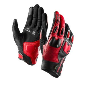 Guanti da Moto in Pelle Bicolore CE Estivi Traspiranti ESA TPR Antiurto per Enduro e Motocross - Product Image 1