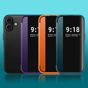 Huanmin Factory offers <b>iPhone</b> 17 phone cases, including plain leather side-window flip cases and drop-proof protective cases - Product Image 3