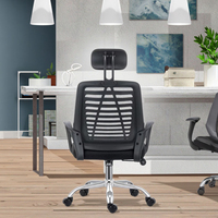 Chaise de bureau de direction ergonomique haut de gamme réglable en hauteur, en tissu noir, avec base en acier, accoudoirs fixes, design rotatif, style moderne