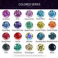 Moissanite VVS de laboratoire en vrac 1 carat, à effet de couleur, rose, bleu, rouge, jaune, taille brillant 6,5 mm GRA