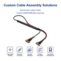 Câble hybride ICape durable Micro Coax LVDS, assemblage en cuivre étamé, pas de 0,5 mm, connecteurs A/A 30 broches, personnalisable, électronique