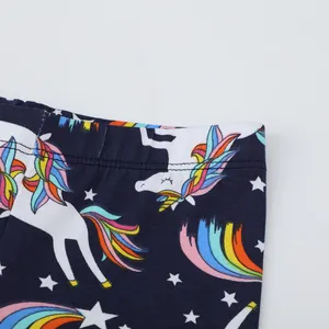 Pantalones de algodón de punto para niños, ropa informal suave y cómoda con estampado de unicornio para verano