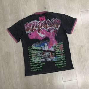 Camiseta de Hombre de Algodón Puro de Alta Calidad con Incrustaciones de Diamantes, Estilo Casual Lavado, Manga Corta, Hip Hop - Product Image 2