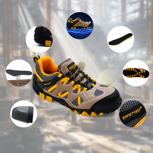 SAFETYBOY <span class=keywords><strong>scarpe</strong></span> di sicurezza da lavoro basse da uomo traspirante in <span class=keywords><strong>pelle</strong></span> <span class=keywords><strong>scamosciata</strong></span> superiore con resistente in gomma Sole punta in acciaio per uso in fabbrica - Product Image 4