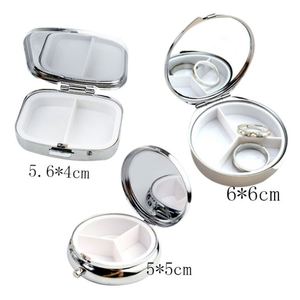 Boîte de rangement portable en métal argenté rond de 50 mm à 3 compartiments avec logo personnalisé, distributeur de pilules - Product Image 2