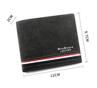 Dompet pria Bisnis pendek, dompet pria tipis kulit lembut modis sederhana