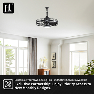 20 inch cage style <b>ceiling</b> fan, modern intelligent indoor and outdoor <b>ceiling</b> fan, with <b>lights</b> and <b>remote</b> <b>control</b> - Product Image 5