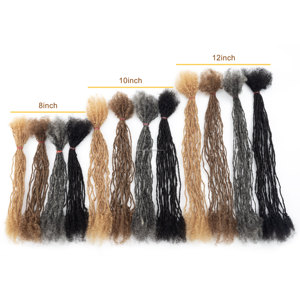 Hermana Locs Hecho a mano Inter Locs Puntas rizadas Hermana Locs Cabello humano real Microlocs Extensiones permanentes de rastas - Product Image 3