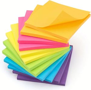Bloc de Notas Autoadhesivas Negras de 3x3 Pulgadas, 50 Hojas/Bloc, Juego de 12 Blocs para Oficina o Hogar, 3 Estilos - Product Image 3