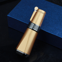 Briquet torche à flamme jet coupe-vent avec allumage à silex, rechargeable au gaz butane, personnalisable avec logo, pour fumeurs
