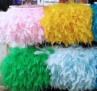 Haute qualité pas cher dinde plume frange garnitures blanc teint plume pour vêtements robe bricolage artisanat Costume