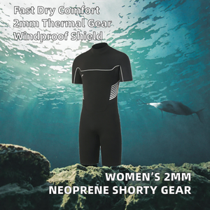 Combinaison de plongée courte en néoprène de 2 mm pour femme, combinaison de plongée thermique à fermeture éclair au dos, maillot de bain de surf - Product Image 2
