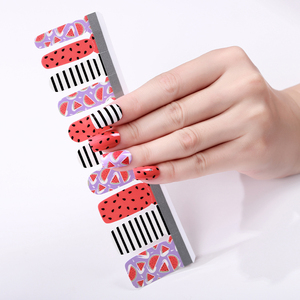 Autocollants pour ongles tendance été 2025, livraison gratuite, enveloppes complètes pour ongles, rayures, type 2D - Product Image 1