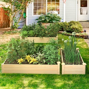 Fioriera Rialzata in Legno a 3 Livelli per Giardinaggio, Arredo Moderno <span class=keywords><strong>da</strong></span> Esterno - Product Image 5