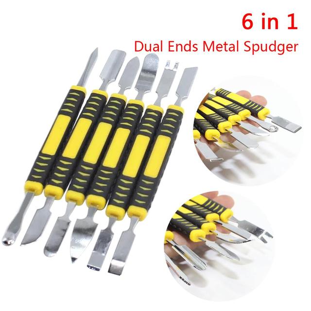 Mobile Phone Prying Opening Scraper Repair Tool Kit 6pcs Dual Ends Metal Spudger Set for iPhone iPad Tablet