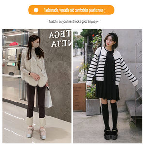 Sabots doublés de fourrure d'hiver pour femmes, pantoufles moelleuses douces et confortables avec plate-forme à talons hauts, logo personnalisable, caractéristiques antidérapantes - Product Image 5