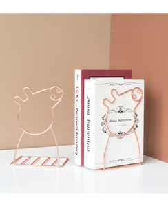 Wholesale Metal Wire Rose Gold Desktop House Shape Bookends Stopper Support Stand Holder Shelf <strong>Bookrack</strong> - Product Image 5