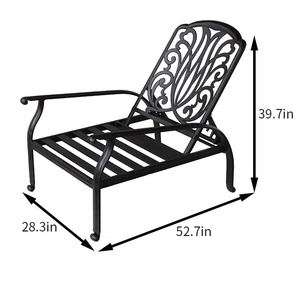 Chaise longue d'extérieur en aluminium moulé, inclinable et réglable, avec coussins résistants aux intempéries pour le bord <span class=keywords><strong>de</strong></span> la piscine et le <span class=keywords><strong>jardin</strong></span> - Product Image 5