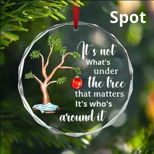 Pendentif en verre cristal <span class=keywords><strong>artificiel</strong></span> en forme <span class=keywords><strong>de</strong></span> cœur, décoration <span class=keywords><strong>de</strong></span> <span class=keywords><strong>sapin</strong></span> <span class=keywords><strong>de</strong></span> <span class=keywords><strong>Noël</strong></span>, cadeau commémoratif pour la fête des mères et les amis, les enfants - Product Image 2