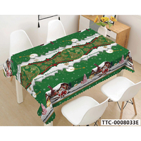 Nappe de Noël en plastique imperméable et résistante à l'huile, écologique, avec motifs festifs pour la décoration de fête - Réutilisable et facile à nettoyer