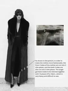 เสื้อโค้ทขนเฟอร์เทียมหรูหราสไตล์ Anja Rubik - ความยาวปานกลาง ดีไซน์ขนแกะเทียม คอปกแบบผ้าคลุมไหล่และคอปกขนาดใหญ่ - Product Image 4