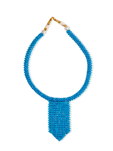 Collar Largo Mala Azul Premium Hecho a Mano con Hilo y Cuentas para Mujer, Joyería Étnica Bohemia, Collar Elegante para Fiestas - Product Image 3