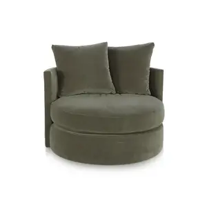 كرسي عصري مستدير الشكل مفرد لغرفة المعيشة كرسي استراحة دوار لفندق أو منزل أو فيلا