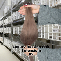 Yuanzhen Vente en Gros Extensions de Cheveux Russes 100% Naturels Lisses de Haute Qualité Cheveux Humains V-Tip Vierges