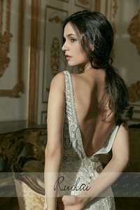 Abiti <span class=keywords><strong>da</strong></span> sposa lunghi a <span class=keywords><strong>sirena</strong></span> con scollo a V in cristallo PWD-H1145 Ruolai - Product Image 3