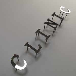 Al aire libre espejo Oficina de la compañía de Metal <span class=keywords><strong>Interior</strong></span> carta señalización 3d pulido montado en la pared de la señal - Product Image 1