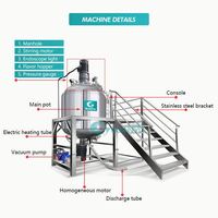 Machine à émulsionner sous vide en acier inoxydable pour la fabrication de crème pour le visage et de lotion corporelle, mélangeur émulsifiant, machine à mélanger les lotions