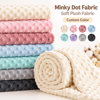 Vente directe d'usine, tissu en polyester super doux à 100%, tissu en peluche Minky Dot pour couverture de bébé