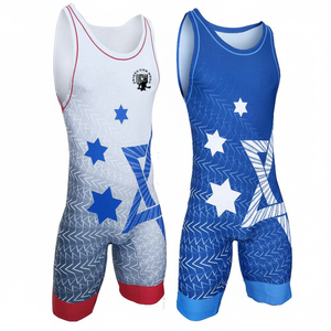 OEM faire votre propre Sublimation séchage rapide vêtements de lutte hommes Sublimation sur mesure Singlet de lutte - Product Image 1