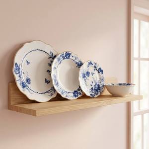 Service de table en porcelaine <span class=keywords><strong>bleu</strong></span> rose papillon, 24 pièces |   <span class=keywords><strong>Vaisselle</strong></span> de banquet de mariage OEM en gros - Product Image 1