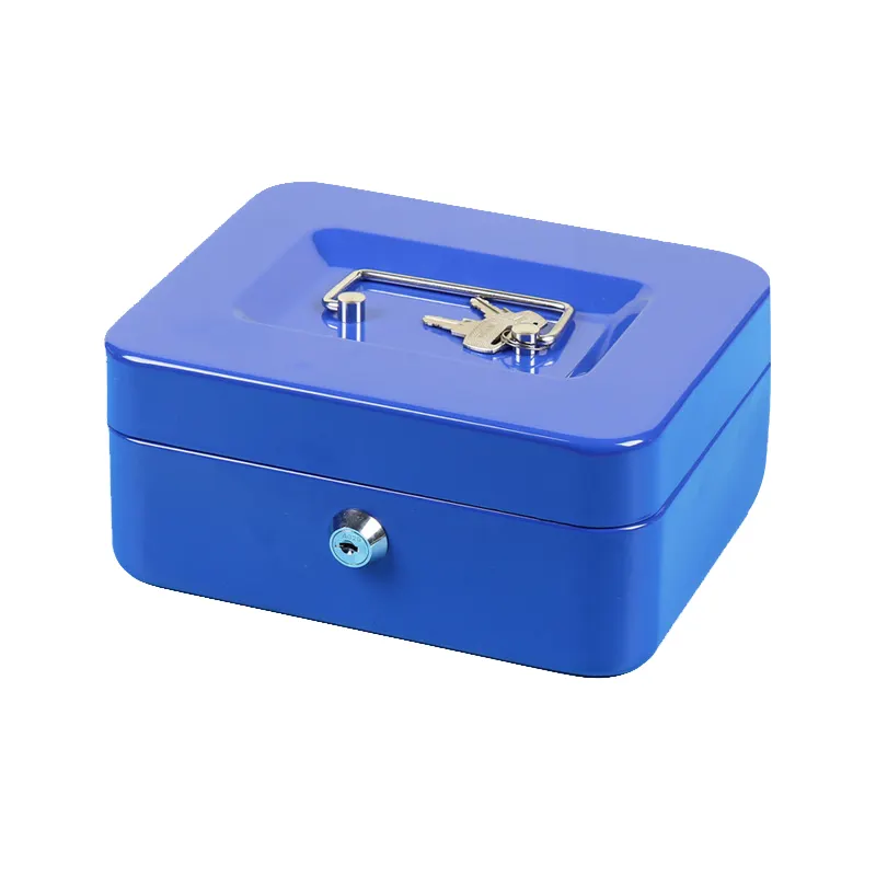 Morgie money saving box cash storage box metal cash box with money tray secure lock